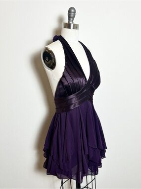 BCBGMaxAzria | Dresses | Bcbgmaxazria Womens Purple Ria Halter Dress |  Poshmark